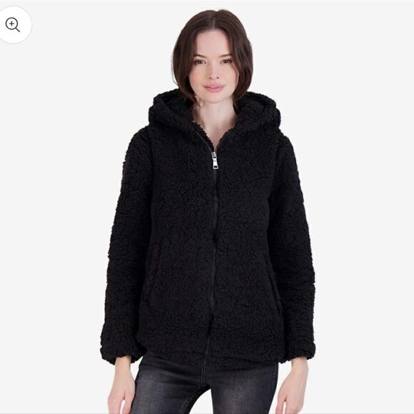 Madden Girl Women's Sherpa Zip Up Jacket - Picture 1 of 6